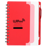 5x7 Recycled Dual Pocket Spiral Notebook With Pen